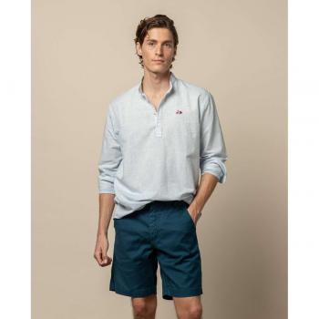 Camisa polera mao Scotta 1985 - Corte regular lisa en color azul