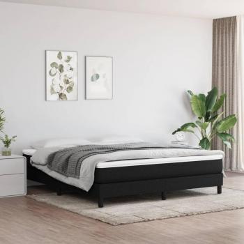 Cama solar sin colchón 160x200 cm en tela negra, estructura de cama box spring en tela negra 160x200 cm Vidaxl