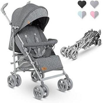 Buggy Irma Gris - Silla de Paseo Plegable Ligera con Reclinación, Ruedas Grandes de 6 Pulgadas y Accesorios Incluidos