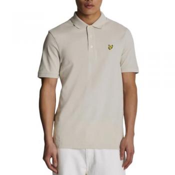 Lyle & Scott Men's Plain Polo Shirt - Grey, Tan, Cream, Beige - Size: 2XL
