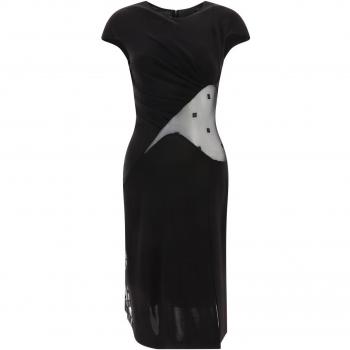 Givenchy Women's Black Crepe Midi Dress, Size 38, BW21WS30XH Color 001