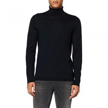 Superdry Edit Merino Roll Neck suéter, Negro