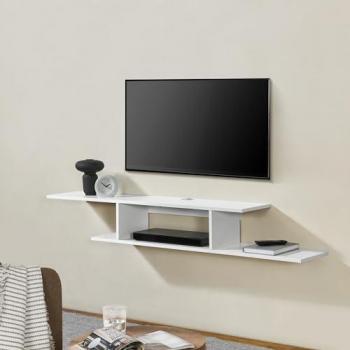 Estantería de pared para TV Støvring 4 compartimentos 21 x 150 x 25 cm color blanco