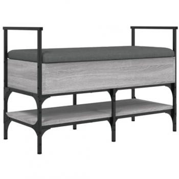 Banco zapatero de madera de ingeniería gris Sonoma 85,5x42x57,5 cm