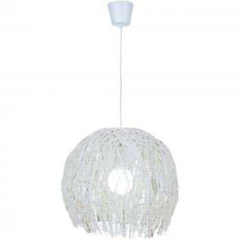 Lámpara de Techo Colgante Struwel de Rattan Blanco 40 cm, 1 Bombilla E27