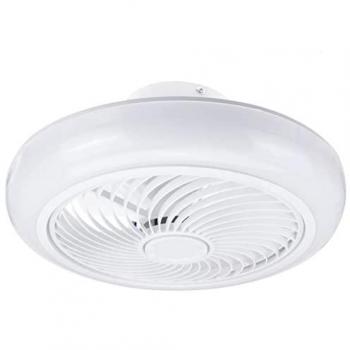 Ventilador de Techo Plafón con Luz LED y Calefactor Cerámico PTC 72W - Motor DC, Mando a Distancia y Rejilla Giratoria Eficiente para Verano e Invierno (Modelo