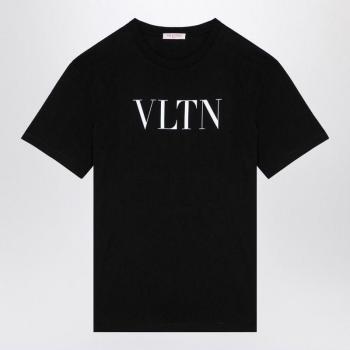 Valentino Men's Cotton T-Shirt With Vltn Logo in Black | Size Medium | 5V3MG10V3LE