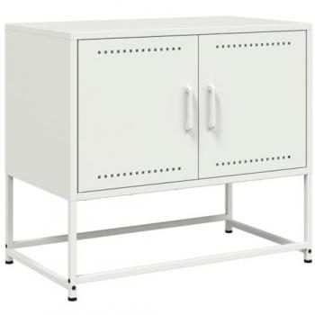 Mueble para TV de acero blanco 68,5x39x60,5 cm