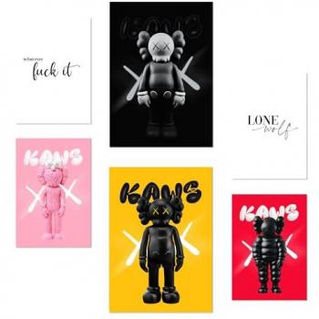 Set de 6 Pósters Iconic Kaws Coloridos para Decorar Paredes - A3 y A4 Sin Marco