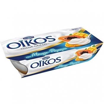Danone Oikos Yogur Griego Mango Papaya - Paquete de 2 x 110g - Total: 220 g