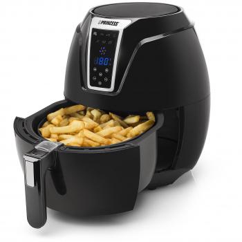 Princess 182021 Freidora sin aceite XL, Panel de Control Digital Táctil, 7 programas, Fácil de usar y de Limpiar, 1400 W, Temperatura y tiempo regulable, 3.2 Litros, 30 Recetas PDF, Color Negro