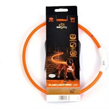 DUVO 7570012 Collar Led Nylon Redondo, Naranja, 65 cm