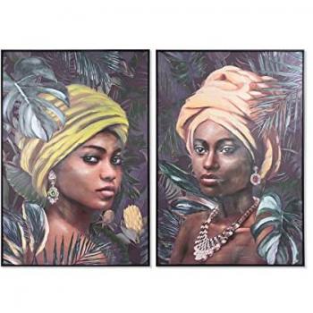 Cuadro DKD Home Decor 80 x 3,5 x 120 cm Colonial Africana (2 Unidades)