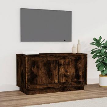 Mueble para TV madera contrachapada 80x35x45 cm, color marrón roble ahumado, mueble de salón, mesa de TV, mueble televisor