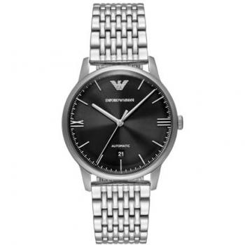Reloj Automático de Acero Inoxidable Emporio Armani para Hombre, Plateado con Fecha AR60081