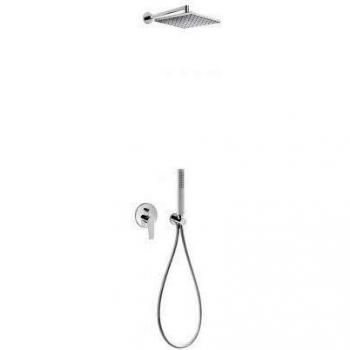 Tres Griferia - Kit De Ducha Monomando Empotrado Class Con Cierre Y Regulación De Caudal. · Cuerpo Empotrado Incluido · Ducha Fija 250X250 Mm. Con Rótula.