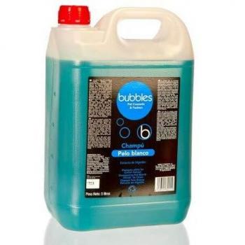 Champú para perros Bubble's con extracto de algodón para pelaje blanco
