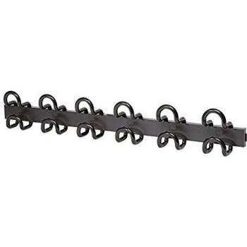 Perchero de pared UNILUX FIL 346 con 6 ganchos dobles en metal negro - Diseño contemporáneo