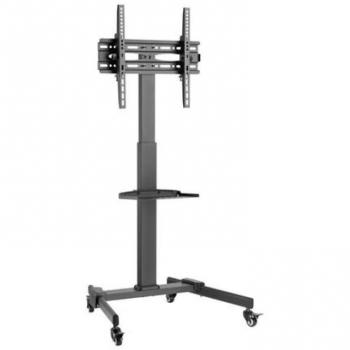Soporte de Suelo con Ruedas para TV 32-55 Cromad - Ajustable en Altura y con Bandeja Multiusos