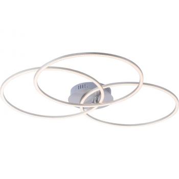 Plafón LED regulable de 3 luces JULKA, color blanco, con diseño moderno, fabricado en acero, incluye 3 anillos de luz