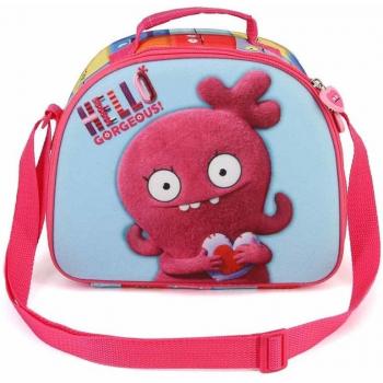 Bolsa Portamerienda 3D Karactermania Ugly Dolls Heart con diseño de corazones y asas en color rosa combinado