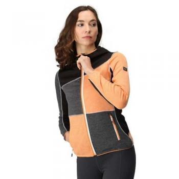 Regatta Women's Walbury IV Full-Zip Fleece Jacket in Apricot Crush Black, Size: 18