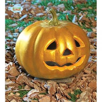 Calabaza oro con luz 18 cms.