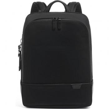 Tumi Men's Black Laptop Backpack with Zipper and Spacious Design