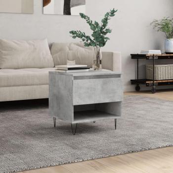 Mesa de centro de madera de ingeniería 50x46x50 cm en color blanco y negro brillante, ideal para salón o comedor, también disponible en gris hormigón