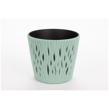 Maceta Redonda de Plástico Sandy Round Gris 15,8 cm