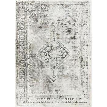 Alfombra Medallón Extrasuave Efecto Crema Envejecido y Plata 120 x 170 cm Beige