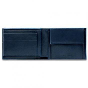 Piquadro Blue Leather Wallet & Cardholder for Men, Size: ONE SIZE, Dimensions: 12 cm