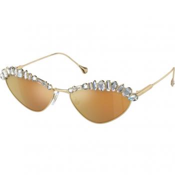 Swarovski SK7009 40137P Women’s Geometric Gold Sunglasses Size 55