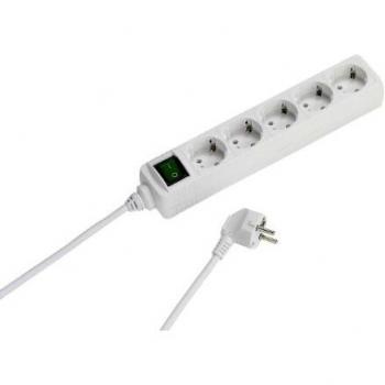 Vivanco REGLETA 5 Tomas con INTERRUCTOR Blanco - 1.4 Metros Cable