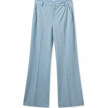 MOS MOSH Women's Relaxed Fit Cashmere Blue Wide Trousers, Size 38