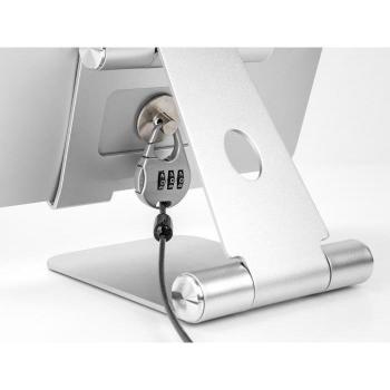 Cable de seguridad Navilock 20657 para tablets y smartphones con cerradura combinada y placa de acero