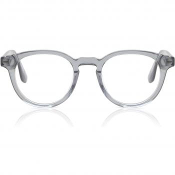 Round Full Rim Plastic Men's Prescription Glasses Online Grey Size 46 - Blue Light Block Available - SmartBuy Collection