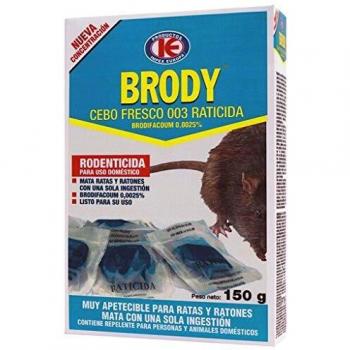 IMPEX EUROPA Veneno para Ratas en Cebo Fresco Brody Muerte con Una Sola Ingestión - Estuche 150 gr.
