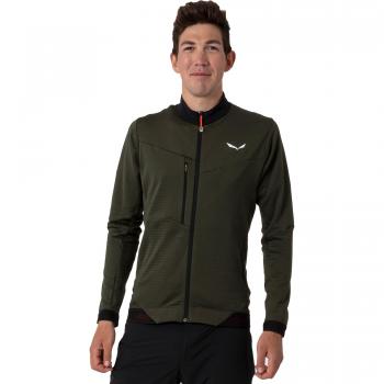 Chaqueta Salewa Pedroc PL 2 Negra para hombre con forro polar Polarlite verde oscuro - M