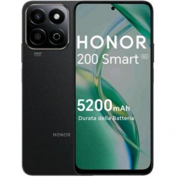 Smartphone Honor 200 Smart 5G Dual SIM 4GB RAM, 256GB Almacenamiento, Pantalla de 6.8, Cámara AI de 50MP, Resistente a Caídas IP64, Color Negro