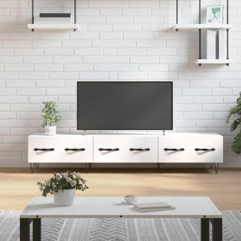 Mueble de TV madera de ingeniería 150x36x30 cm blanco