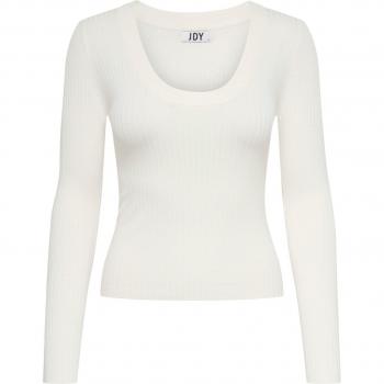 JDY Women's Round-Neck Long Sleeve Knit Sweater in Plum and White, Size M