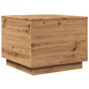 Mesa de centro con luces LED roble artisan 50x50x40 cm