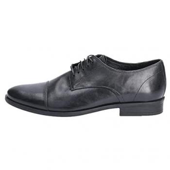 Hush Puppies Men's Ollie Cap Toe Black Leather Lace-Up Derby Shoes - Size UK 11
