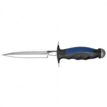 Mares Pure Passion Cuchillo Snake 2.0 Negro - cuchillo de buceo, hoja de acero inoxidable, longitud de hoja 12 cm, mango ergonómico antideslizante, diseño compacto y ligero, incluye funda con