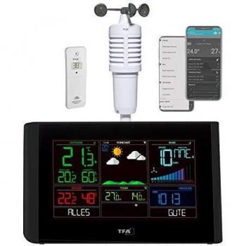 Estación Meteorológica Inalámbrica TFA View Breeze 35.8001.01 con WiFi, Pantalla Color, Pronóstico 7 Días, Hasta 50 Sensores