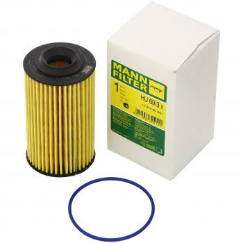 Original MANN-FILTER Filtro de aceite HU 69/3 x – Set de filtro de aceite juego de juntas – Para automóviles
