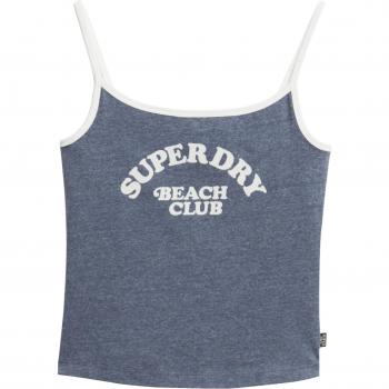 Camiseta de tirantes Essential azul para mujer Superdry con diseño sin mangas y logo de marca