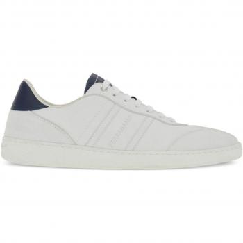 Ferragamo Men's Venna Leather Sneakers in White | Size 10 | 021572