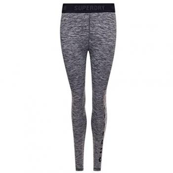 Malla Larga Superdry Entrenamiento Elástica Gris Negro Mujer